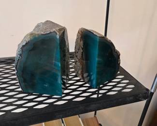 #54	Emerald Green Gemstone Look Bookends - pair	 $25.00 