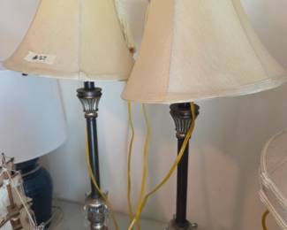 #27	Set of 2 Buffet Lamps w/Metal w/prisms - 32" Tall	 $75.00 