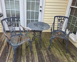 #179	Cast iron Bistro Set  - 3 pieces	 $100.00 
