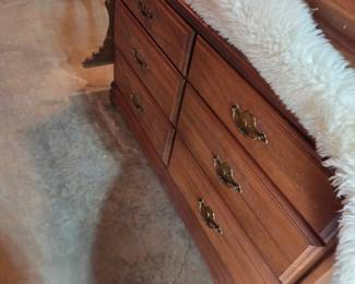 #104	Wood 6 Drawer Dresser - 50x18x31  (has some finish issues)	 $65.00 