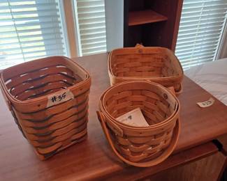 #35	Set of 3 Longaberger Smaller Baskets w/single Handle each	 $25.00 