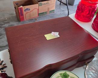 #214	Wood Silverware Chest	 $30.00 