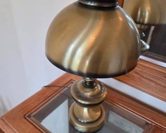 #70	Brass Lamp w/Brass Globe w/hurricane Globe - 17" Tall	 $25.00 