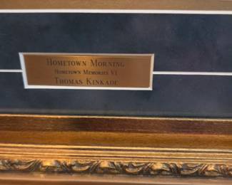 #86	Thomas Kincaid Hometown Morring prof. Framed & matted Gold ornate Frame	 $175.00 