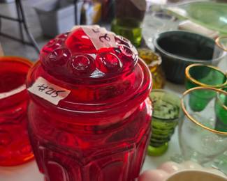 #215	Red Moon and Stars Cannister Piece	 $25.00 