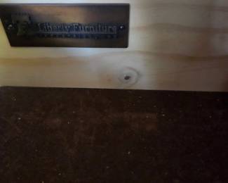 #95	Liberty Furniture White Painted Desk w/hutch and Chair (has finish issues) w/pull-out keyboard - 	 $100.00 