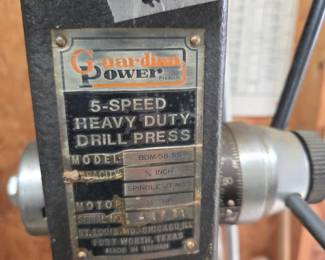 #146	Guardian Power Drill press 5 speed w/3 Vices and Stand- working	 $200.00 