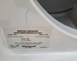 #66	Whirlpool Dryer Large Capacity Heavy Duty w/Swing Door	 $75.00 
