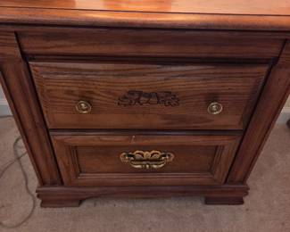 #84	Broyhill Bedside Table w/2 drawers - 26x16x24	 $150.00 