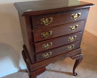 #19	Silverware 4 Drawer Chest w/Divided Trays - (as is few scratches on top) - 24x14x38	 $175.00 