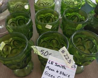 #223	LE Smith Moon and Stars Green Golets - 9 piece	 $50.00 