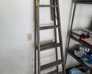 #186	Wooden 6 foot Ladder	 $30.00 