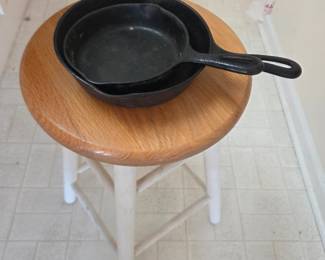 #50	Set of 2 Cast Iron Skillets - No. 3 and NO. 5	 $20.00 