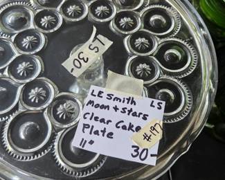 #197	LE Smith Moon and Stars Clear Cake Plate - 11"	 $30.00 