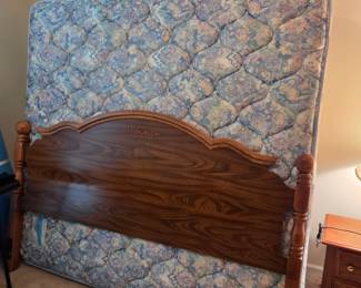 #75	Wood King Size Headboard w/Frame and Jamison Mattress/Box springs w/Frame	 $150.00 
