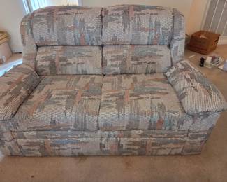 #20	White/Rose/Blue Loveseat - 80's Style - 60" Long	 $45.00 