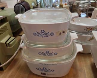 #40	Set of 6 pieces of  Blue Cornflower Vegetable/Casserole Dishes	 $35.00 