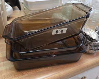 #43	Anchor Amber set of 3 Casserole Dishes	 $25.00 