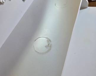 #95	Liberty Furniture White Painted Desk w/hutch and Chair (has finish issues) w/pull-out keyboard - 	 $100.00 