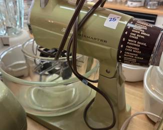 #45	Avocado Sunbeam Mixmaster Stand Mixer w/2Bowls & 3 attachments	 $25.00 