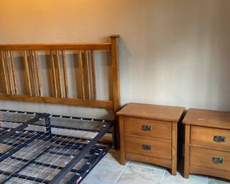 Two night stands and king size headboard.