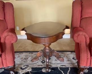 Drawer on each side of antique table