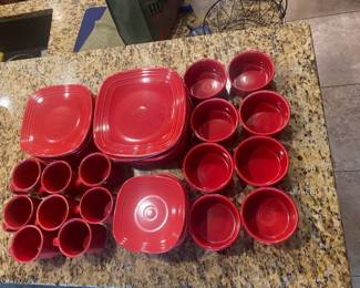 40 piece service for eight of Scarlet Fiesta ware