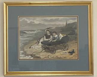 Vintage Seashore Print What Are The Wild Waves Saying