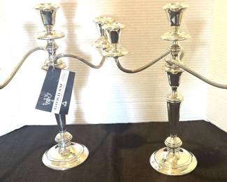 Set of Gorham 3 Pc. Sterling Candleabras  Weighted Candle Set 