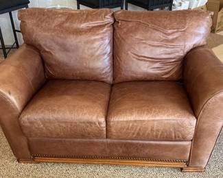 Brown Leather Loveseat