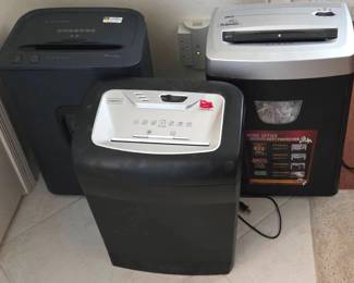 3 Full Size Paper Shredders