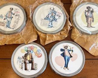 5 Hammond Clown Collector Plates