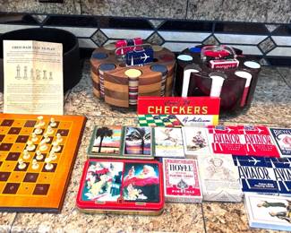 Vintage Poker Sets, Chess, Cards