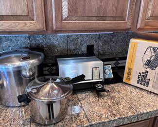 Vintage Presto With Timer, Canner, Pressure Cooker, Waffle Grill