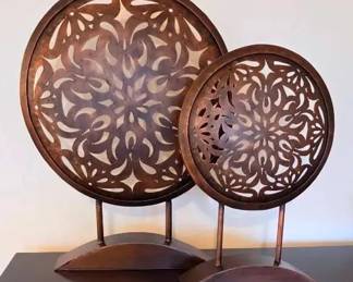 Two Coppertone Metal Decor Pieces