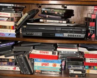 JVC DVD Player  Video Cassette Recorder W Movie Collection