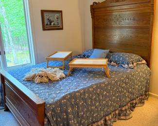 Full Size Vintage Headboard and Footboard - Mattress and Box Springs is a Queen Size