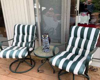 Two Patio Chairs and Small Table