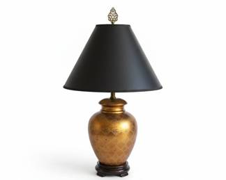 Frederick Cooper Ginger Jar Table Lamp with Black Silk Shade