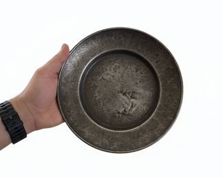 Antique Hand-Hammered Copper Charger Plate