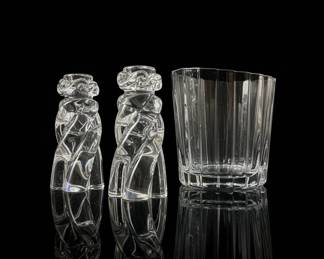 Bohemian Ruby Red Glass Decanter Set with Gilt Decoration