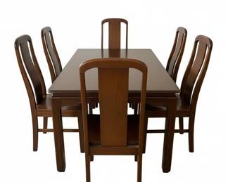 Antique Wooden Dining Chair with Upholstered Seat