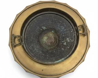 Vintage Turkish Brass Brazier Table with Lid