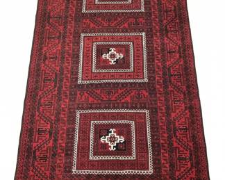 Red Baluchi Tribal Rug Runner