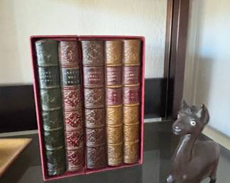 Bronze Llama Figurine and Decorative Book Set