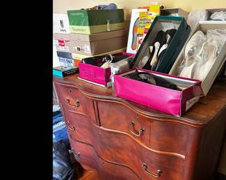 Vintage Serpentine Chest of Drawers/New Ladies Shoes 