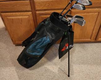 Wilson golf clubs and bag