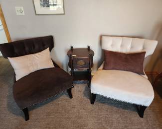 2 like new chairs w/nailhead trim