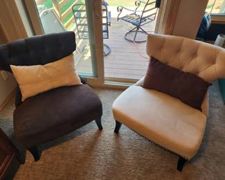 2 like new chairs w/nailhead trim