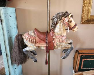 Carosel horse, not antique 6' brass pole